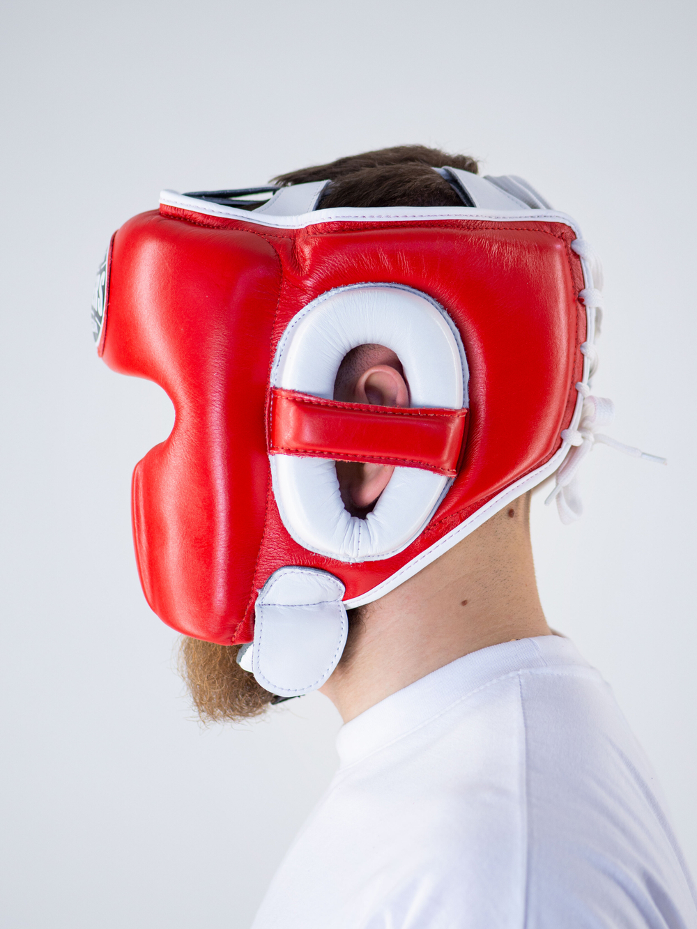 Шлем боксерский LEADERS LS MEX RD/WH (красный/белый)