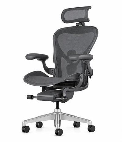 Кресло Herman Miller Aeron Graphite Polished Aluminium, размер A