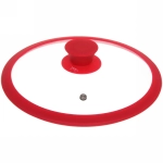 Крышка для посуды 22см красная силиконовая ручка