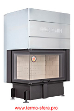 Каминная топка Экокамин ДЕЛЬТА 800 LP два стекла левая принтинг подовое горение