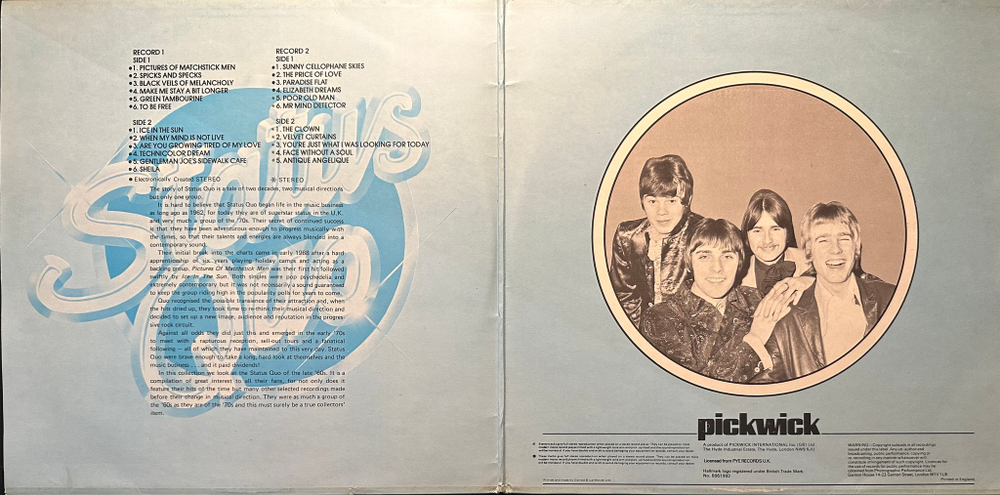 Status Quo - Greatest Hits 2LP (Англия 1976г.)