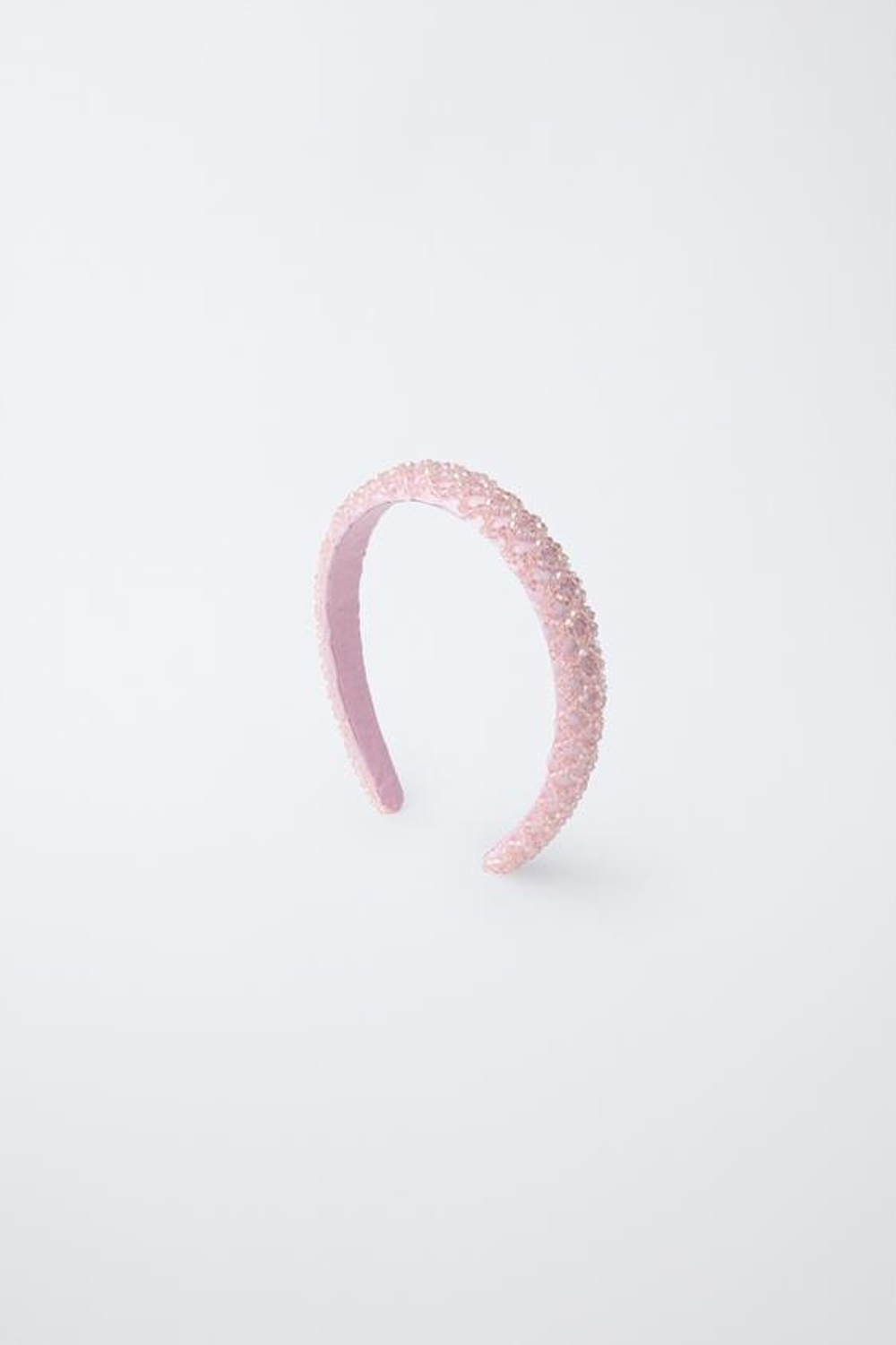ZARA АТЛАСНЫЙ ОБОДОК С БУСИНАМИ, РОЗОВЫЙ
