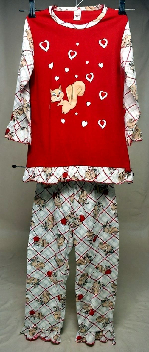 Пижама брючная для девочки "Белочка", размер 122-128
