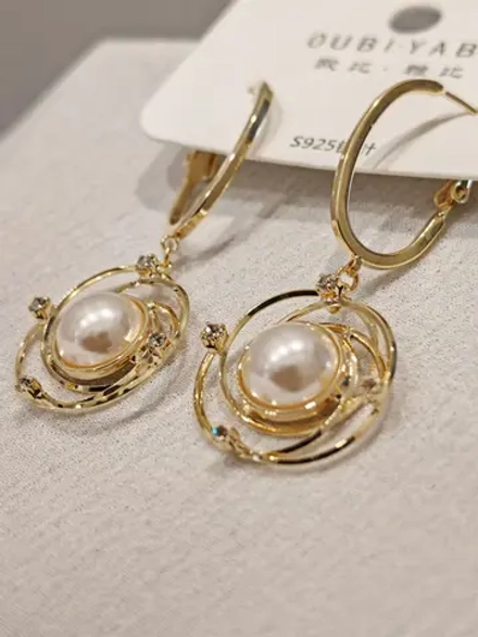 Серьги Oubi Yabi «Жемчужная орбита» Gold 14K
