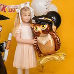 Шар 3D (35''/89 см) Фигура на подставке, Сова Выпускник, 1 шт. в уп.
