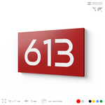 Номер на дверь 613, табличка на дверь для офиса, квартиры, кабинета, аудитории, склада, красная 120х70 мм, Айдентика Технолоджи