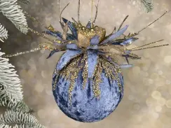 Новогодний шар Фенди 10 см., голубой, House of seasons (85509)