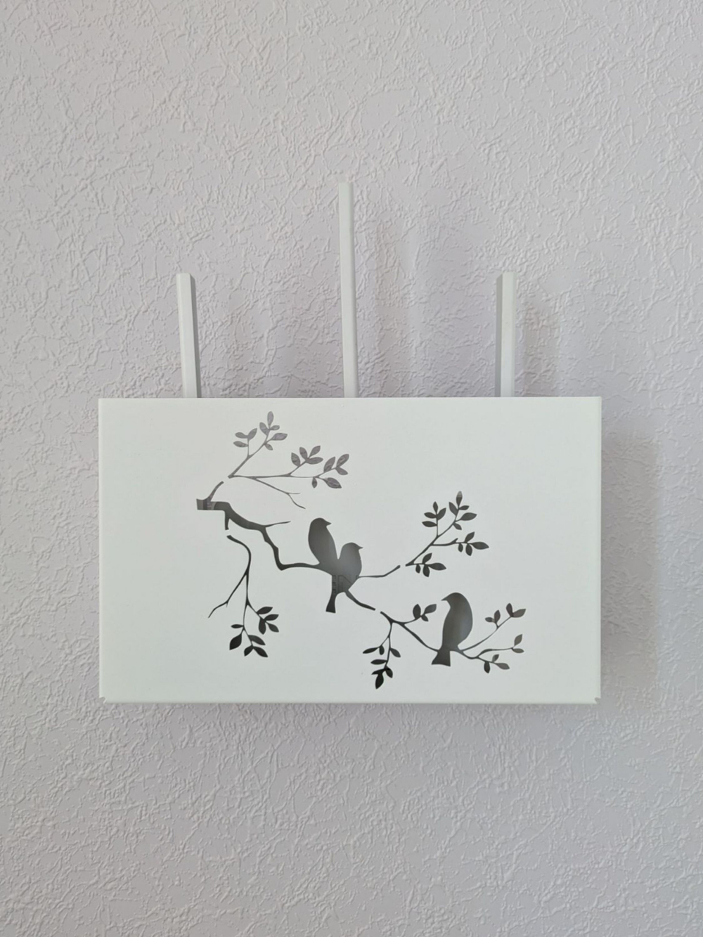 Держатель полка для роутера Птички, цвет белый, 26х16х7см