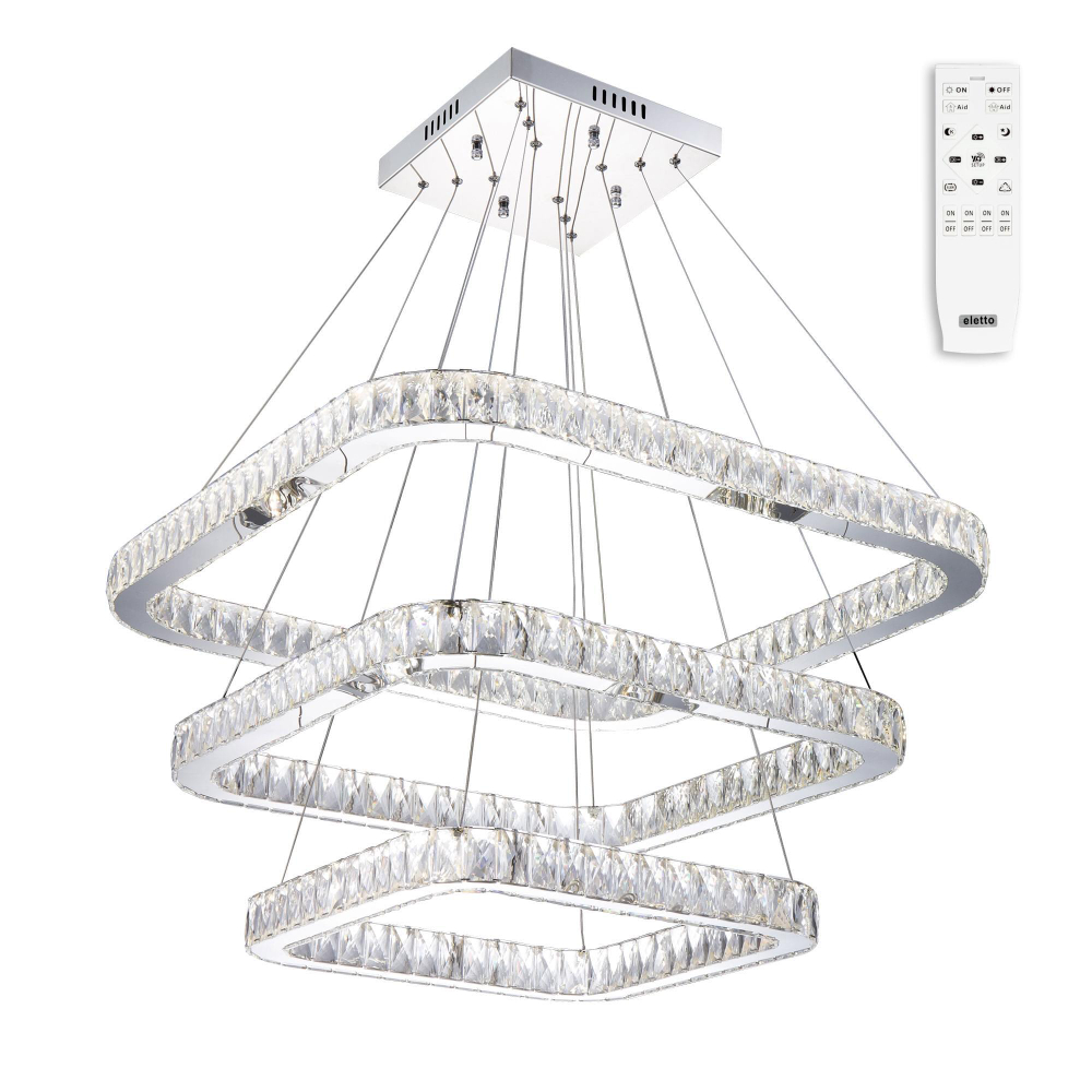 Eletto Granda EL336P100 LED Люстра хрустальная с пультом Хром