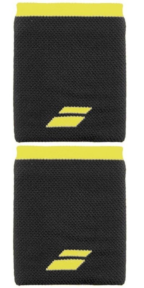 Напульсник теннисный Babolat Logo Jumbo Wristband - black/sulphur spring