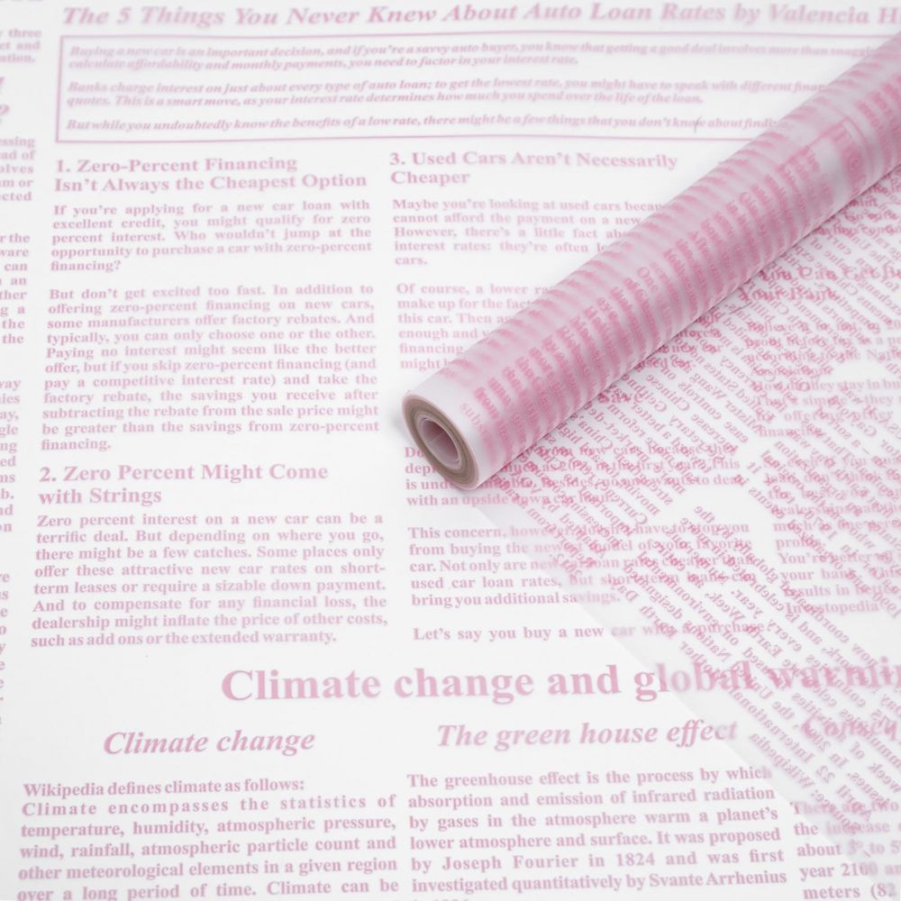 Пленка мат-я ГАЗЕТА ДЕЛОВАЯ НЕЖНО-РОЗОВЫЙ 60см*200гр