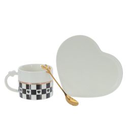 GAEM Кружка с блюдцем и ложкой, 220 мл, L16 W14 H7,5 см, 4в.