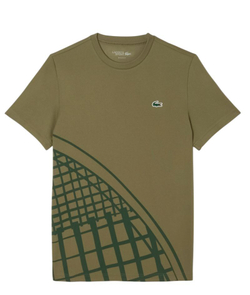 Теннисная футболка Lacoste Ultra Dry Printed Tennis - khaki green