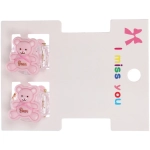Заколки – крабы детские для волос 2шт на блистере «МАРЦИПАН», Мишутка, 1,2см
