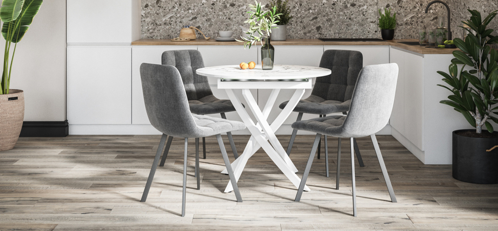 Стул НОРД велюр Velutto Серый, Черный