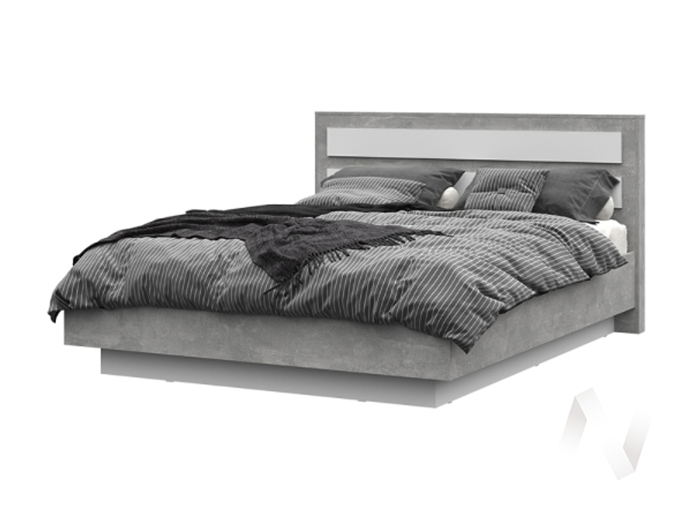 Кровать 1.6х2.0 КР 02 МС Денвер (ателье светлое/белый)