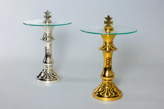 Кофейный стол "Король" серебро