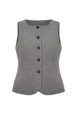 Приталенный жилет серый