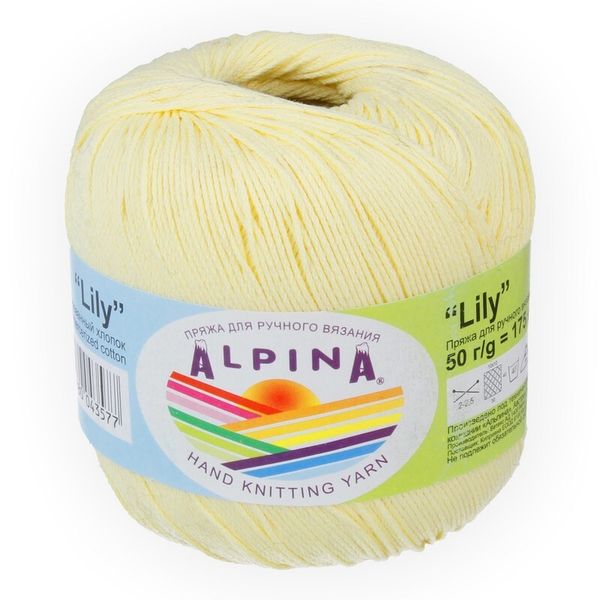 Пряжа Alpina Lily / уп.10 мот. по 50г, 175м, 176 бл.желтый