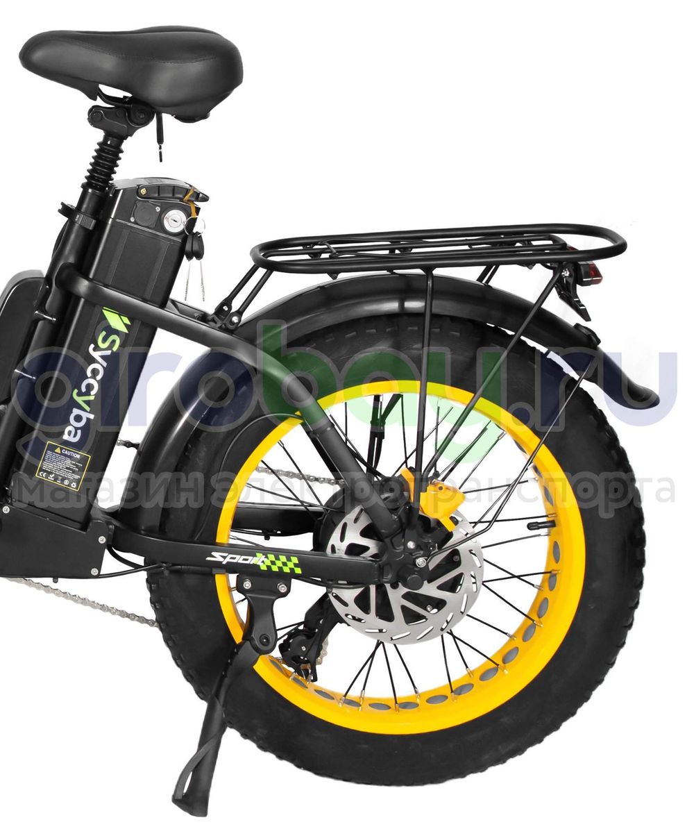 Электровелосипед Syccyba F11 Pro (48V/20Ah) - Жёлтый обод фото №6