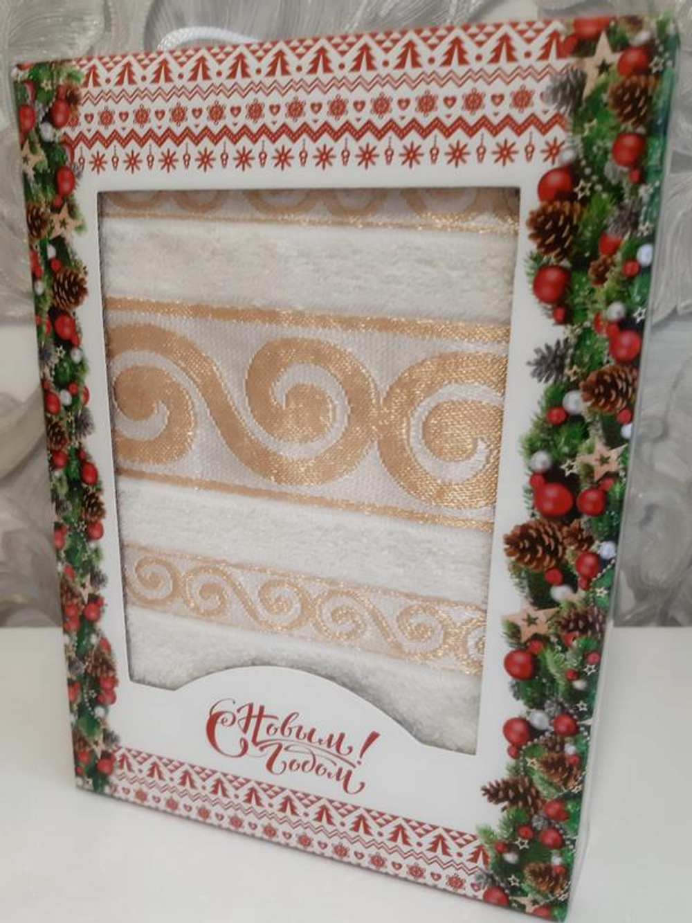 Полотенце махровое в подарочной упаковке, 100% хлопок, Узбекистан.