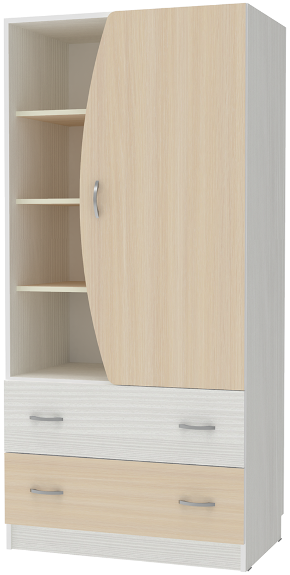 Шкаф КарИВи Мартин  Белое Дерево  Дуб Молочный