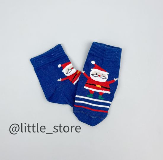 Носочки хлопковые Новогодние, Темный джинс