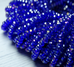 БП019ДС23 Хрустальные бусины "рондель", цвет: синий AB прозрачный, 2х3 мм, кол-во: 95-100 шт.
