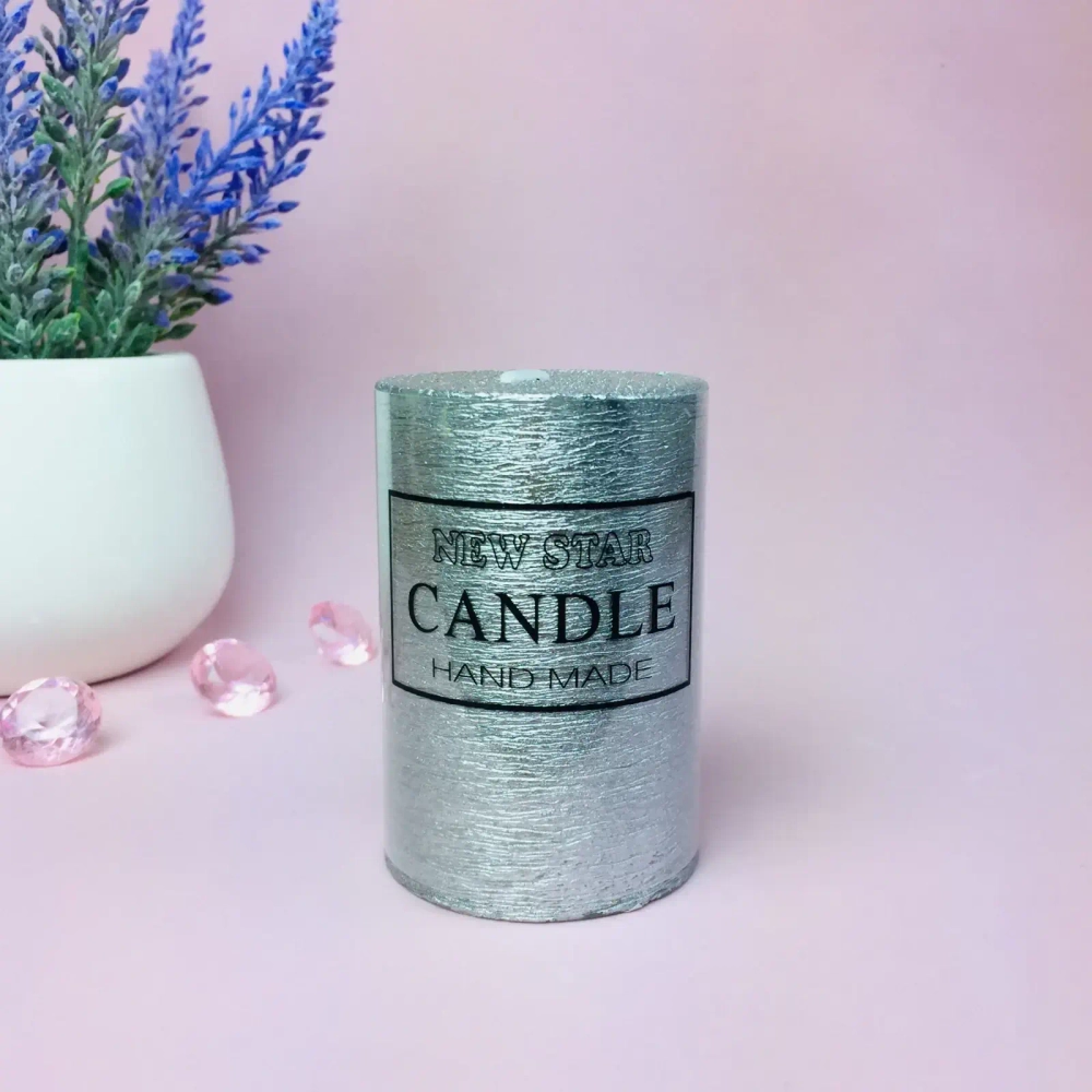 Свеча «New Star» 5*7,5см цвет серебро ZD-072