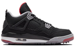 Jordan Air Jordan 4 "Breed" fabric, artificial leather, shock absorption, non-slip, wear-resistant, wrapping support, mid-top golf shoes, black and gray