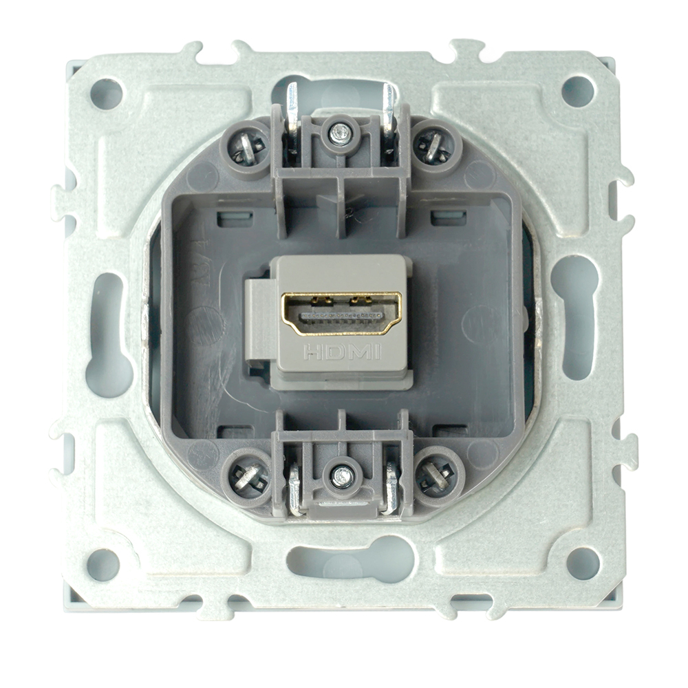 Розетка HDMI 2.0 Type A (механизм), STEKKER, серия Эмили, RST00-5118-01, белый фарфор, soft touch 50163