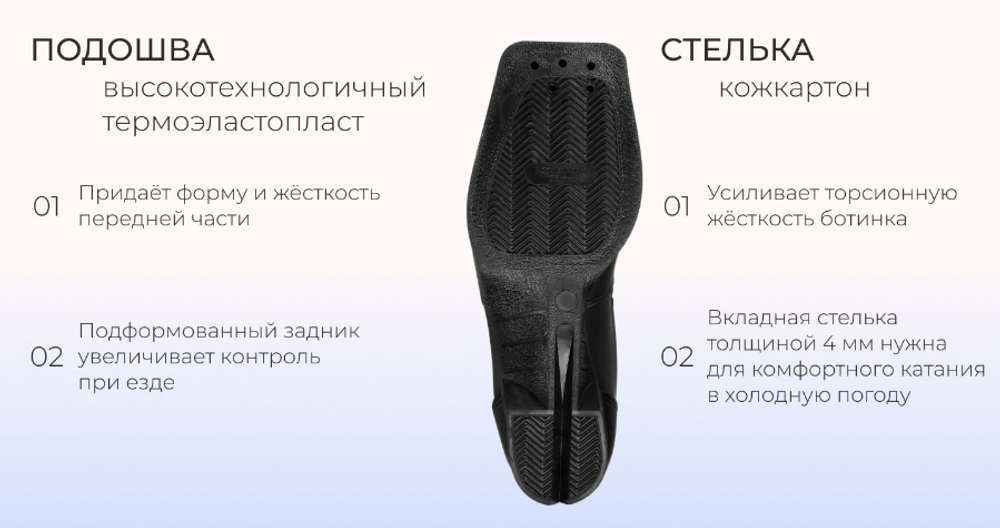 Ботинки лыжные Winter Star classic, NN75, искусственная кожа, цвет чёрный, лого белый, размер 35