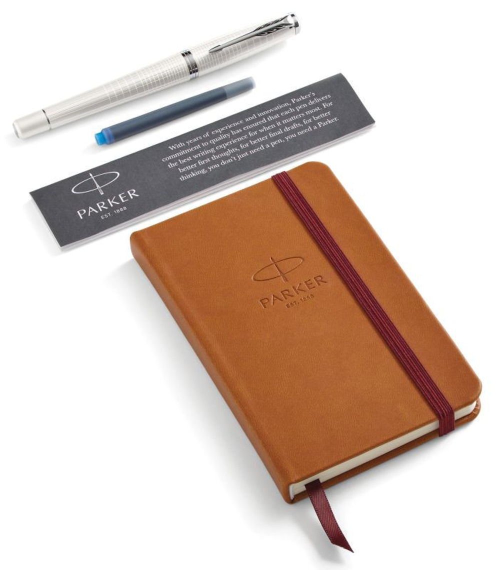Набор подарочный Parker Urban Premium - Pearl Metal CT, перьевая ручка, M + блокнот