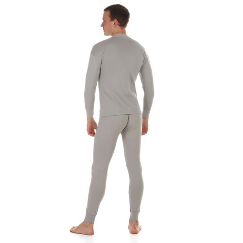 Мужской комплект нательного белья (лонгслив и кальсоны) серый утепленный  QianBA