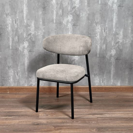 Стул Lucas 2 латте шенилл с чёрными ножками