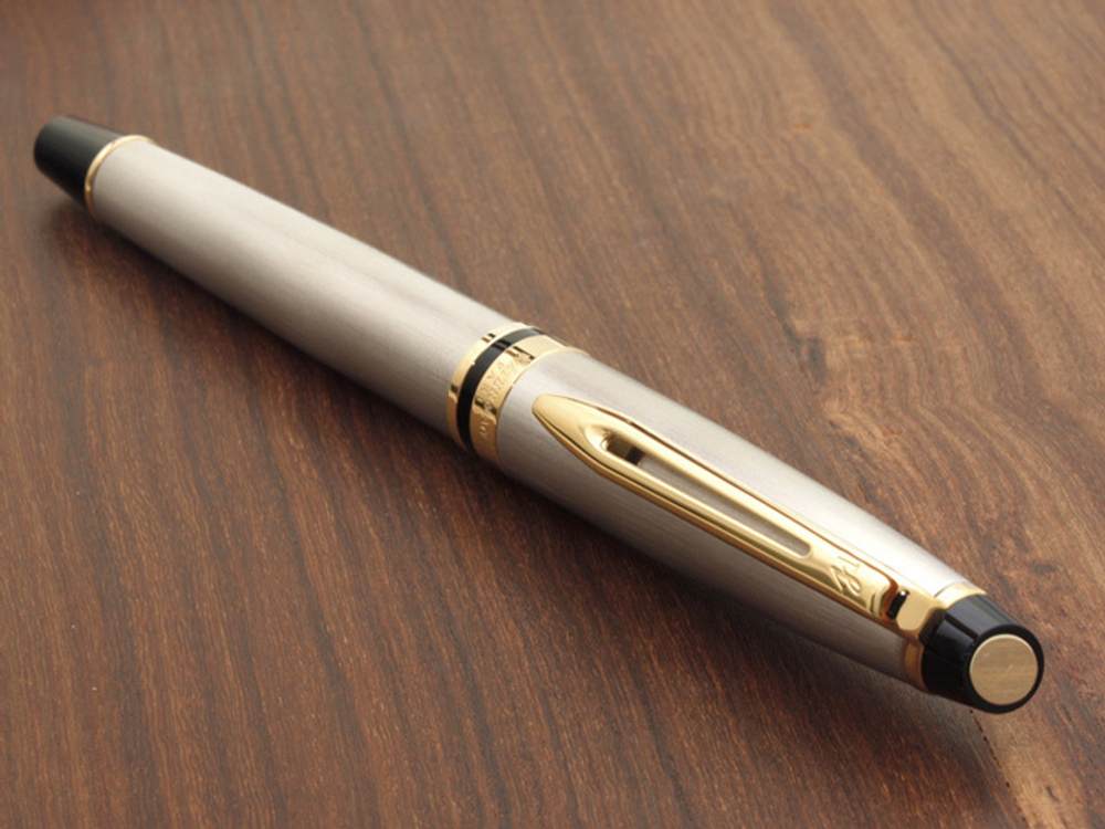 Ручка-роллер Waterman Expert 3, цвет: Stainless Steel GT, стержень: Fblk