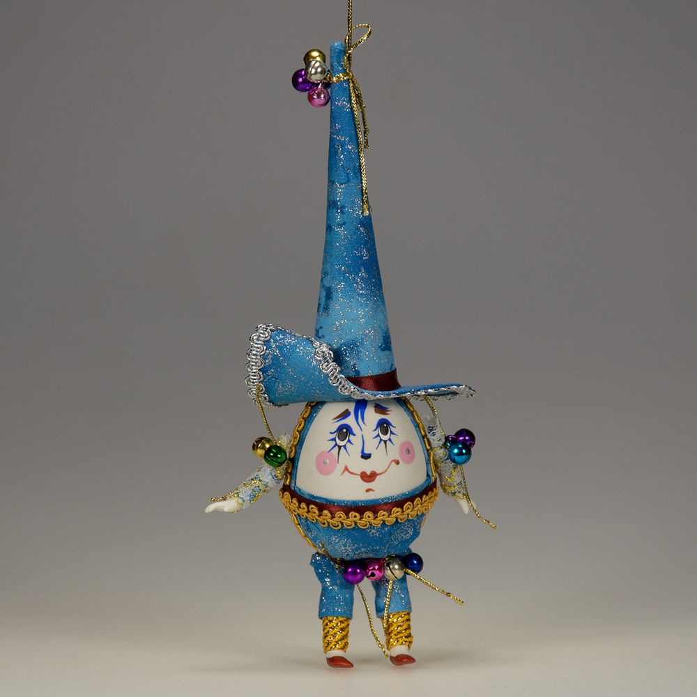 Ёлочная игрушка Клоун-яйцо в остроконечной шляпе