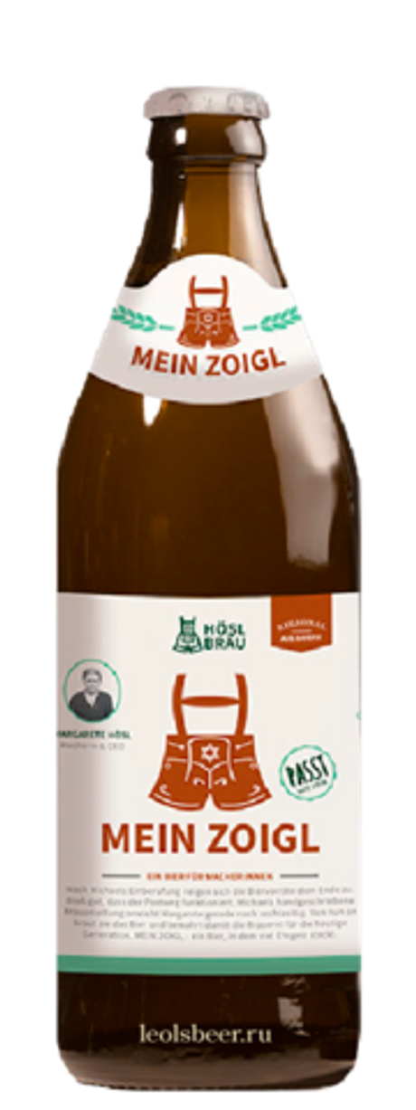 Пиво Мейн Цойгль свет н/фильтр 0,5 л 5,2% Хёсл и Ко Браухаус Германия