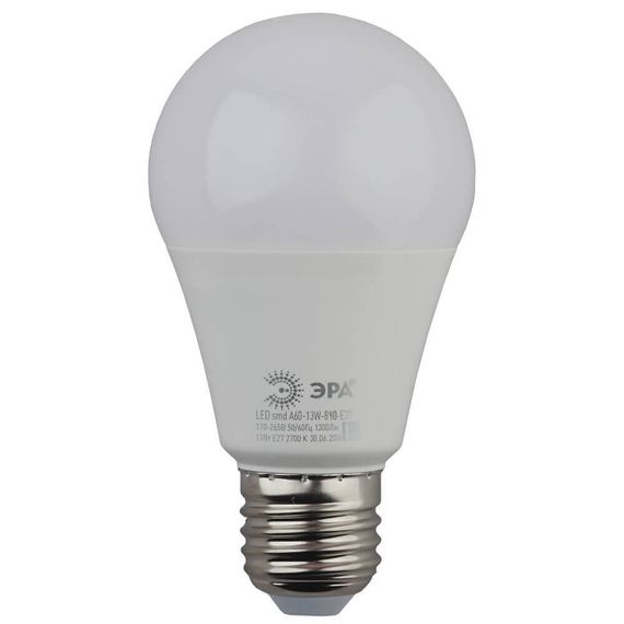 Лампа светодиодная ЭРА E27 13W 4000K матовая LED A60-13W-840-E27 Б0020537