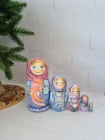 Матрешка детская 5м 12см с котиком