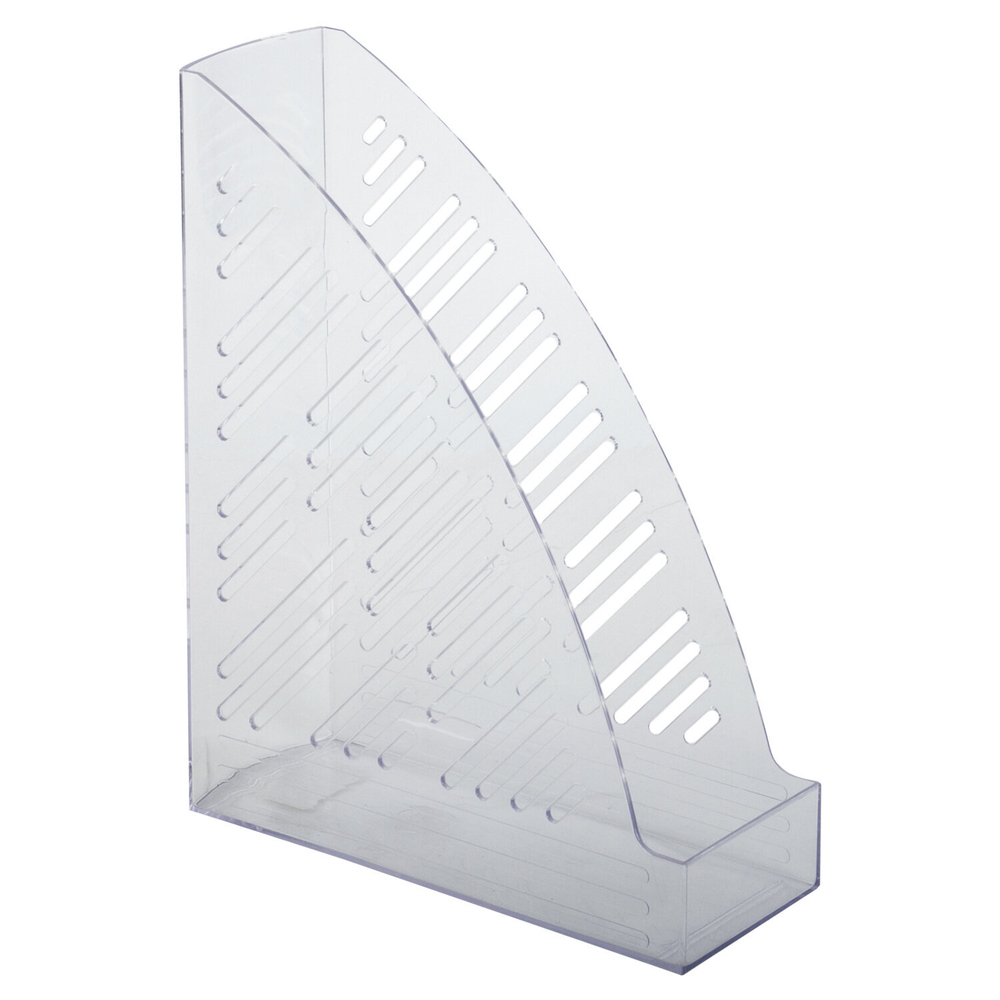 Лоток вертикальный для бумаг BRAUBERG «Standard+», 250×90×300 мм, прозрачный, 2 штуки в комплекте.