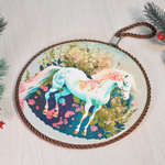 Подставка под горячее керамика-пробка 16см Символ года 2026 №9