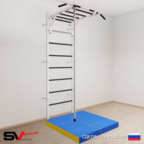 Шведская стенка Sv Sport усиленная 6294 (Турник рукоход/Канат/Мат 1м)