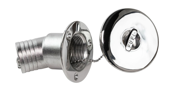 Горловина заливная для бензина, угловая, под шланг 38 мм, Marine Rocket