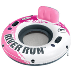 Матрас-круг для плавания Intex 56824 Pink River Run / Надувное кресло Интекс с сетчатым дном и спинкой розовое для бассейна и моря