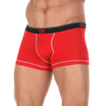 Мужские трусы-боксеры с контрастной строчкой и темной резинкой (Размер: M) (Цвет: красный)