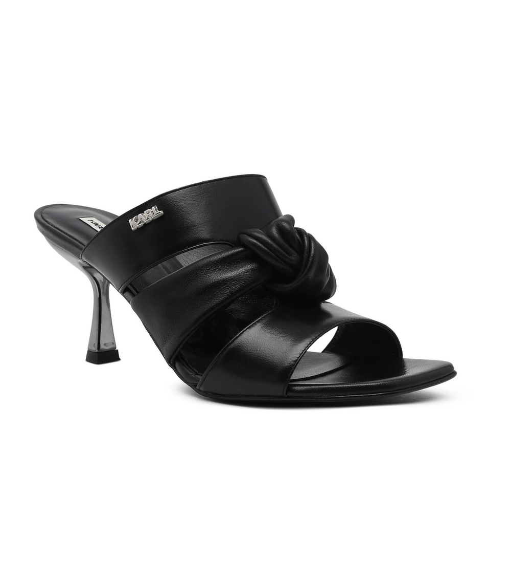 Кожаные шлепки panache triple strap Karl Lagerfeld - черный(KL30126)