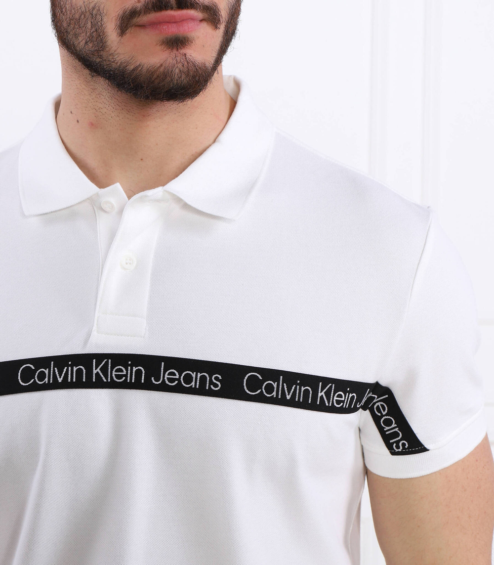 Поло LOGO TAPE CALVIN KLEIN JEANS - белый(J30J322856)