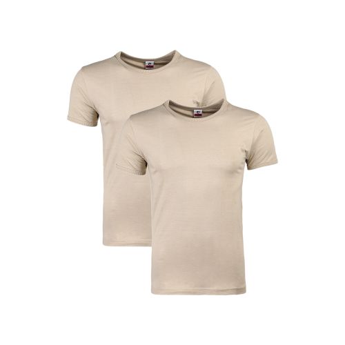 Мужская футболка бежевая с круглым воротом. Набор 2 штуки QianBA QB52469