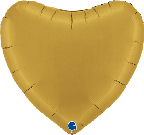 Gr (36''/91 см) Сердце, Золото, Сатин, 1 шт. в уп.
